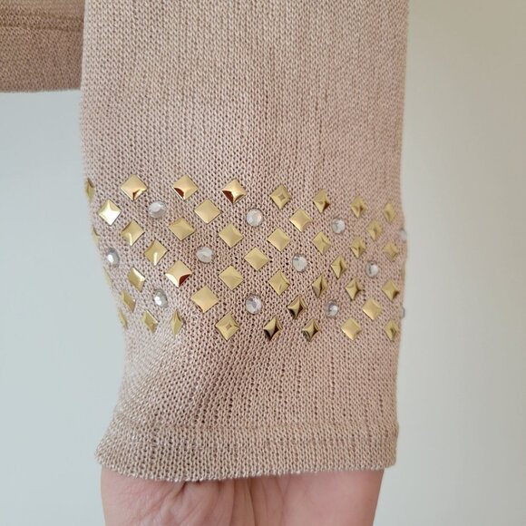 Hobby Horse Gold Beige Long Sleeve Show Top M Sequins Bling Cosplay Costume 80s - Picture 5 of 5